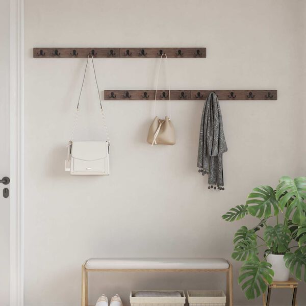 vidaXL Vje&scaron;alica Smeđa 60 x 7 x 8 cm Čvrsto drvo iz reciklaže