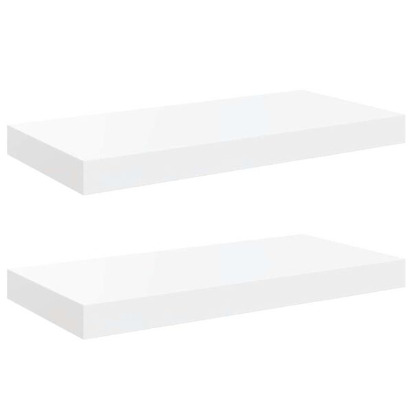 vidaXL Plutajuće zidne police 2 kom sjajne bijele 50 x 23 x 3,8 cm MDF