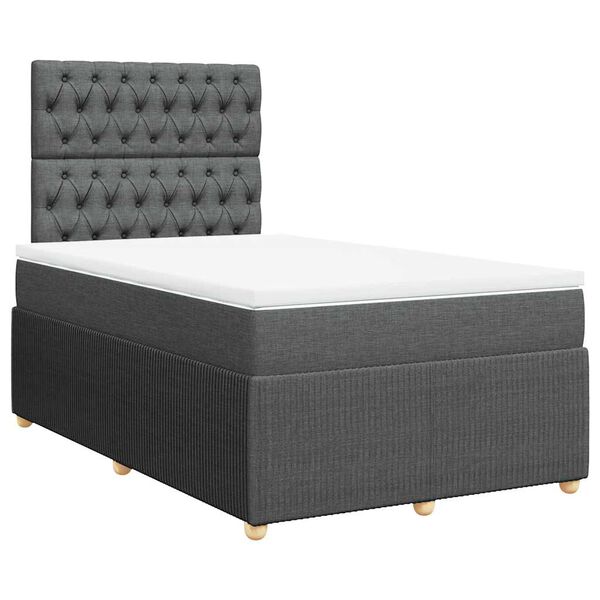 vidaXL Krevet box spring s madracem tamnosivi 120 x 190 cm tkanina