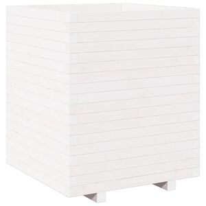 vidaXL Vrtna sadilica bijela 60x60x72,5 cm od masivne borovine
