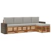 vidaXL Set vanjskih sofa 5 kom. Prirodna i svjetlosiva