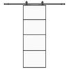 vidaXL Klizna vrata s priborom crna 76 x 205 cm od ESG stakla
