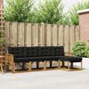 vidaXL Set vanjskih sofa s jastukom 5 pcs Prirodna i crna
