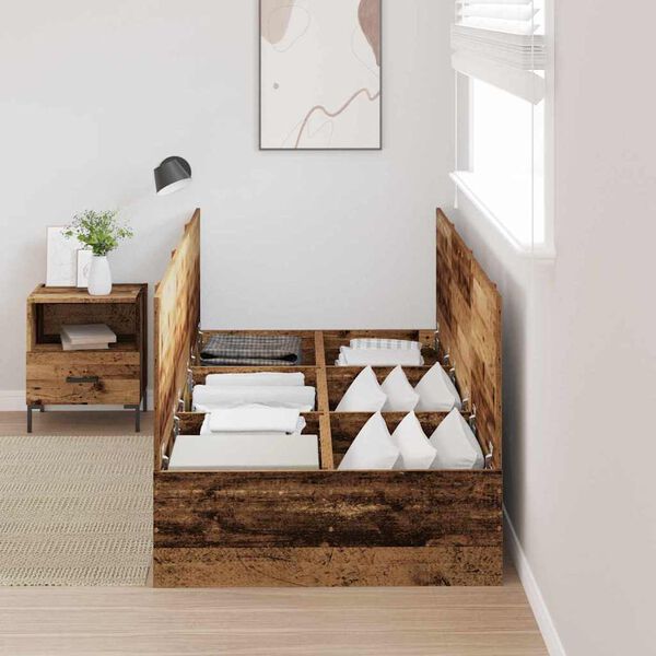 vidaXL Krevetna konstrukcija Staro drvo 100 x 200 cm Konstruirano drvo