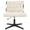 vidaXL Okretna uredska stolica Krem kovrčava tkanina nalik vuni