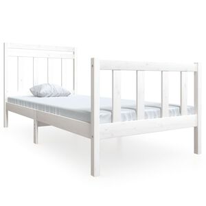 vidaXL Okvir za krevet bijeli 90x190 cm jednokrevetni masivno drvo
