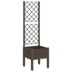 vidaXL Vrtna sadilica s re&scaron;etkom smeđa 40 x 40 x 142 cm PP