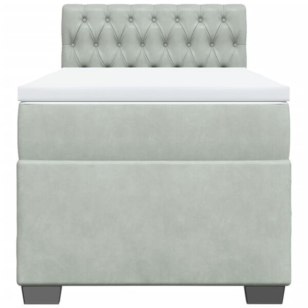 vidaXL Box spring krevet s madracem svjetlosivi 90x190 cm bar&scaron;unasti