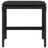 vidaXL Vrtni stolci s jastucima 4 kom crni 41x41x36 cm od poliratana