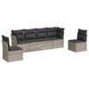 vidaXL 6-dijelni set vrtnih sofa od poliratana s jastucima svjetlosivi