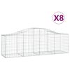 vidaXL Lučne gabionske ko&scaron;are 8 kom 200x50x60/80 cm pocinčano željezo