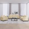 vidaXL 3-dijelni set sofa s jastucima krem od tkanine