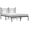 vidaXL Metalni okvir za krevet s uzglavljem crni 140x190 cm