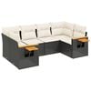 vidaXL 6-dijelni set vrtnih sofa s jastucima crni od poliratana
