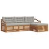 vidaXL Set vanjskih sofa s jastukom 4 pcs Prirodna i svijetlo siva