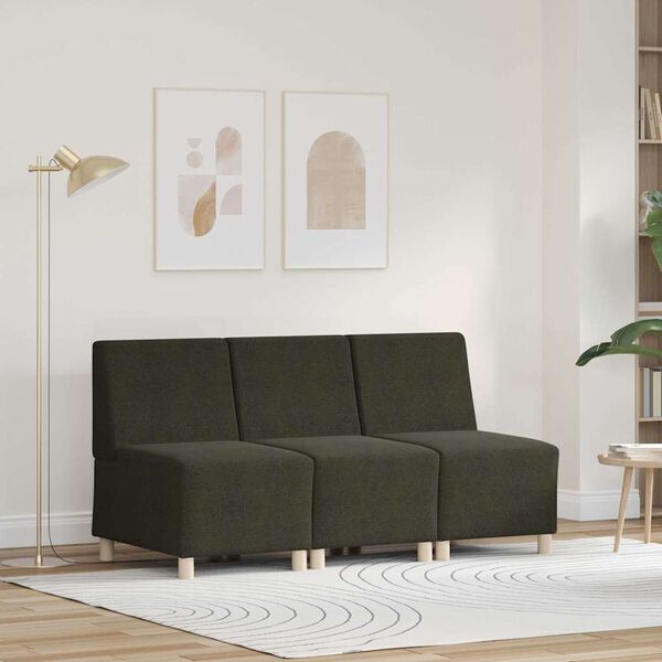 vidaXL Modularna sofa bez naslona 3 pcs Zelena 55 x 74 x 82 cm