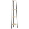 vidaXL Kutne police s 5 razina svjetlosmeđe-crne 45,5 x 31,5 x 180 cm