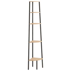 vidaXL Kutne police s 5 razina svjetlosmeđe-crne 45,5 x 31,5 x 180 cm