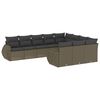 vidaXL 10-dijelni set vrtnih sofa poliratan s jastucima svijetlosivi
