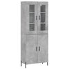 vidaXL Visoka komoda siva betona 69,5x34x180 cm od konstruiranog drva