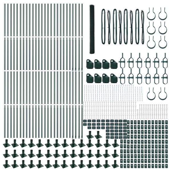 vidaXL Stup za ogradu Zelena 100 x 1,5 m (mreža 25 mm) Čelik i PVC