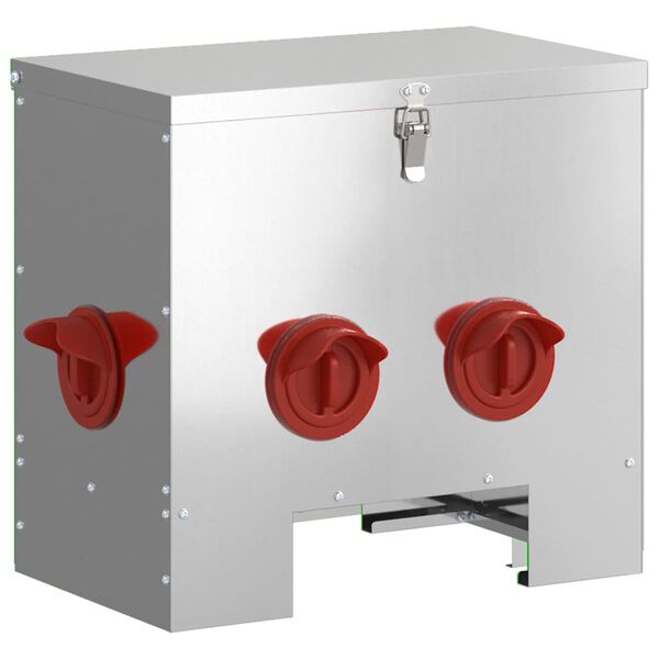 vidaXL Hranilica za piliće 2 pcs Srebrno 40,5 x 25 x 38 cm