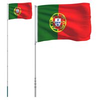 vidaXL Portugalska zastava i jarbol 5,55 m aluminijski