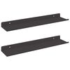 vidaXL Lebdeća polica Zidne 2 pcs Crna 40 x 8,5 x 2,5 cm Čelik