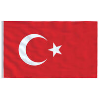 vidaXL Turska zastava 90 x 150 cm
