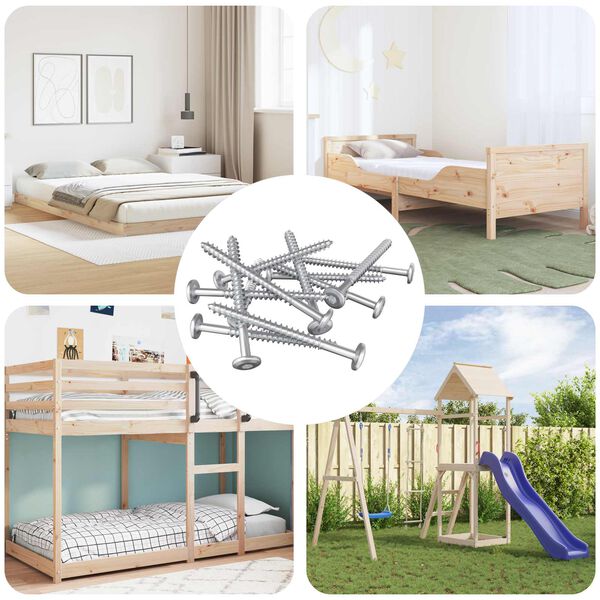 vidaXL Drvene vijake 12 pcs Srebrno M6 x 70 mm Čelik