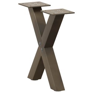 vidaXL Noge za klub stolić u obliku slova X, 2 kom, prirodni čelik, 30 x (30-31) cm, čelik