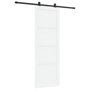 vidaXL Klizna vrata Bijela i crna 83 x 232 cm Masivna borovina
