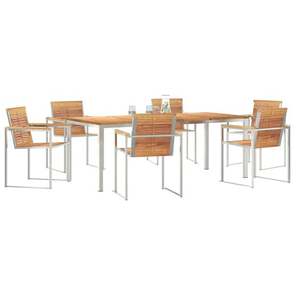 vidaXL Setzablagovanjeuvrtu 7 pcs Čvrsta teak drvo