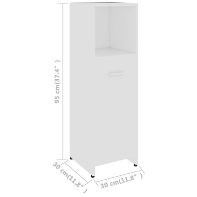 vidaXL 3-dijelni set kupaonskog namještaja od iverice bijeli