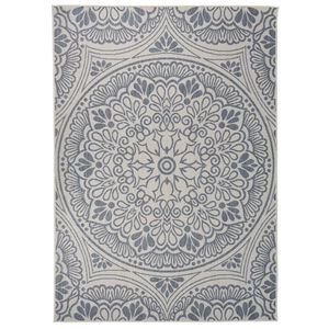 vidaXL Vanjski tepih ravnog tkanja 120 x 170 cm plavi s uzorkom