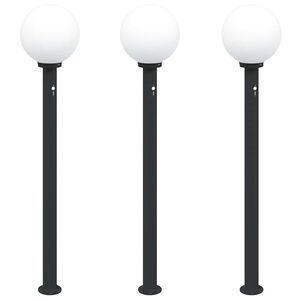 vidaXL Stupić sa senzorom 3 kom 120 cm crne IP44