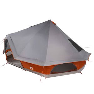 vidaXL Obiteljski tipi šator Siva i narančasta 680 x 430 x 270 cm
