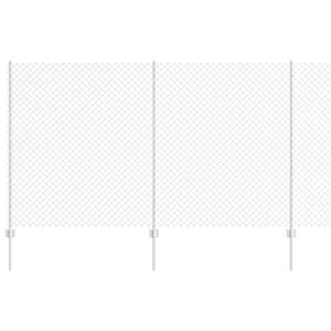 vidaXL Ograda s postovima Srebrna