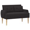 vidaXL Ljubavni kauč s gumbima Crna 117 x 67 x 77 cm Boucl&eacute;