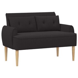 vidaXL Ljubavni kauč s gumbima Crna 117 x 67 x 77 cm Boucl&eacute;