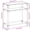 vidaXL Stolić s prozirnom staklenom povr&scaron;inom 80x35x81 cm čelik