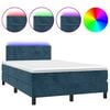 vidaXL Krevet box spring s madracem LED tamnoplavi 120x200 cm bar&scaron;un