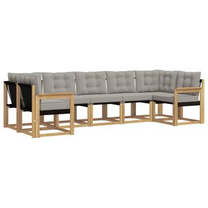 vidaXL Set vanjskih sofa 7 kom. Bijela i svjetlosiva