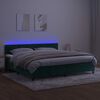 vidaXL Krevet box spring s madracem LED tamnozeleni 200x200 cm bar&scaron;un