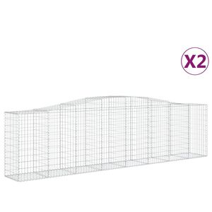 vidaXL Lučne gabionske ko&scaron;are 2 kom 400x50x100/120cm pocinčano željezo