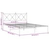vidaXL Metalni okvir za krevet s uzglavljem bijeli 150x200 cm