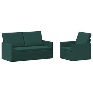 vidaXL Set sofe 2 pcs Tamnozelena Tkanina