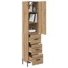 vidaXL Highboard Umjetnički hrast 34,5 x 34 x 180 cm Konstruirano drvo