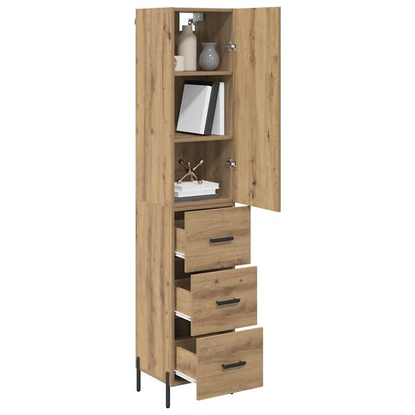 vidaXL Highboard Umjetnički hrast 34,5 x 34 x 180 cm Konstruirano drvo