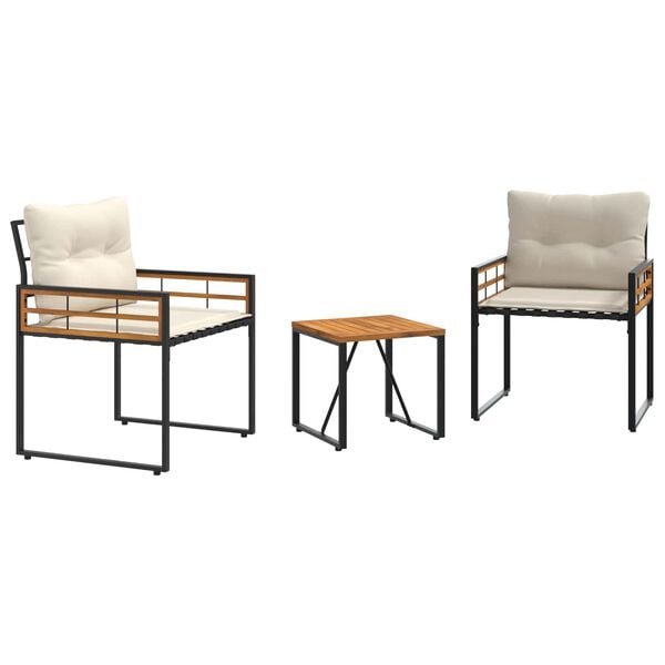 vidaXL Set vanjskog namještaja s jastukom 3 pcs Krema